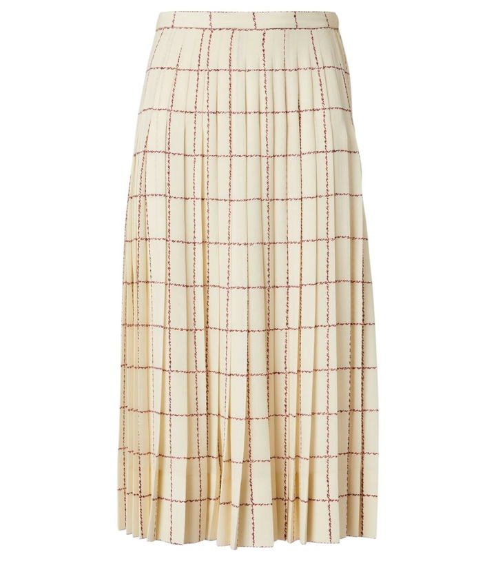 Photo: Loro Piana Clea pleated silk sablé midi skirt
