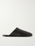 Bottega Veneta - Intrecciato Leather Slippers - Black