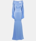 Alex Perry Caped crêpe satin gown