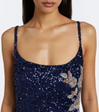 Là Fuori Celestial Bloom embellished gown