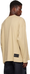 We11done Beige Bonded Long Sleeve T-Shirt