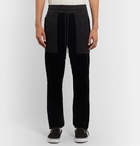 AMIRI - Tapered Twill-Panelled Velvet Sweatpants - Black