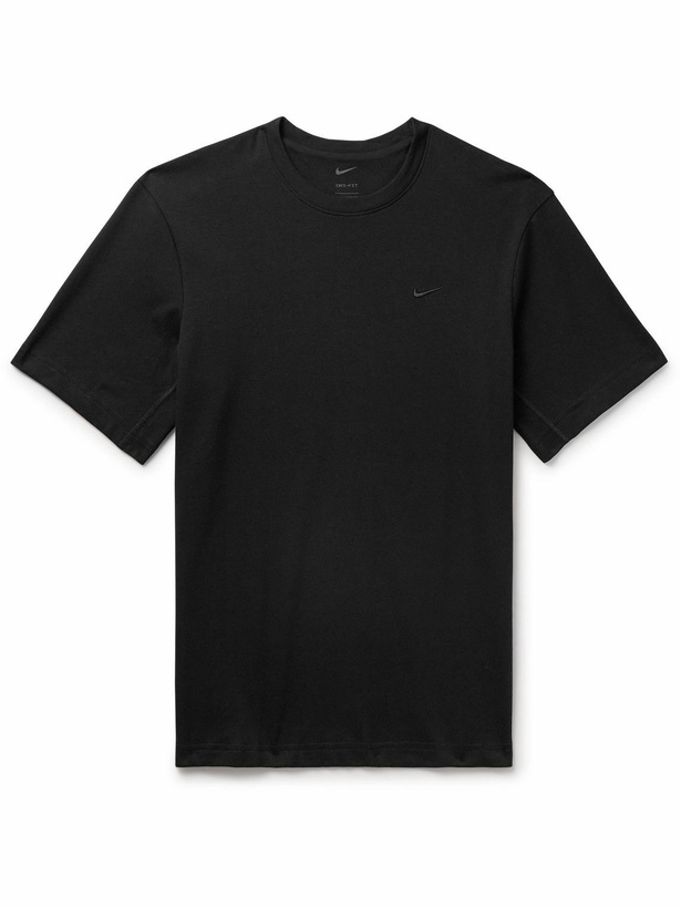 Photo: Nike Training - Primary Logo-Embroidered Cotton-Blend Dri-FIT T-Shirt - Black