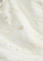 Thierry Colson Falbala Embroidered Cotton Midi Dress Off White