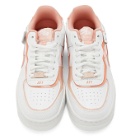 Nike White and Pink Air Force 1 Shadow Sneakers