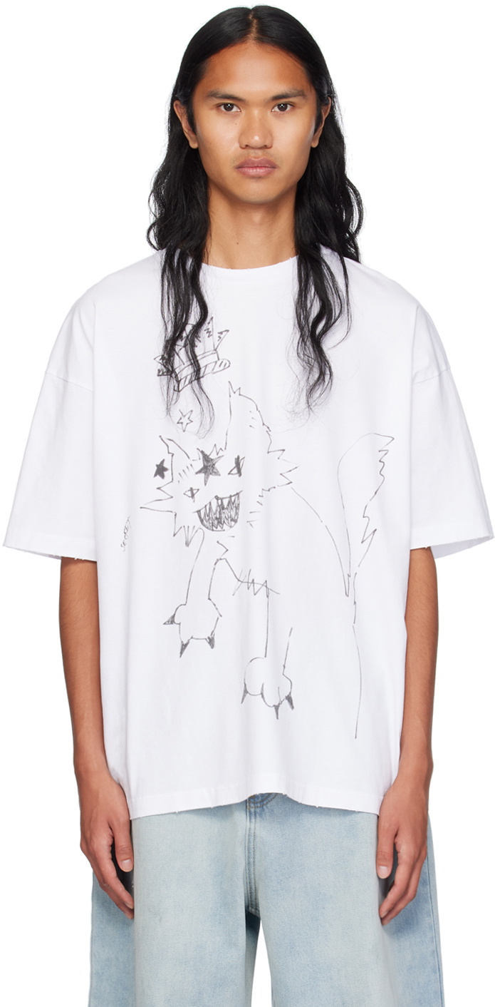 we11done monster Tシャツ　スウェット Pink Jeff Monster Drawing T-shirt by We11done on Sale