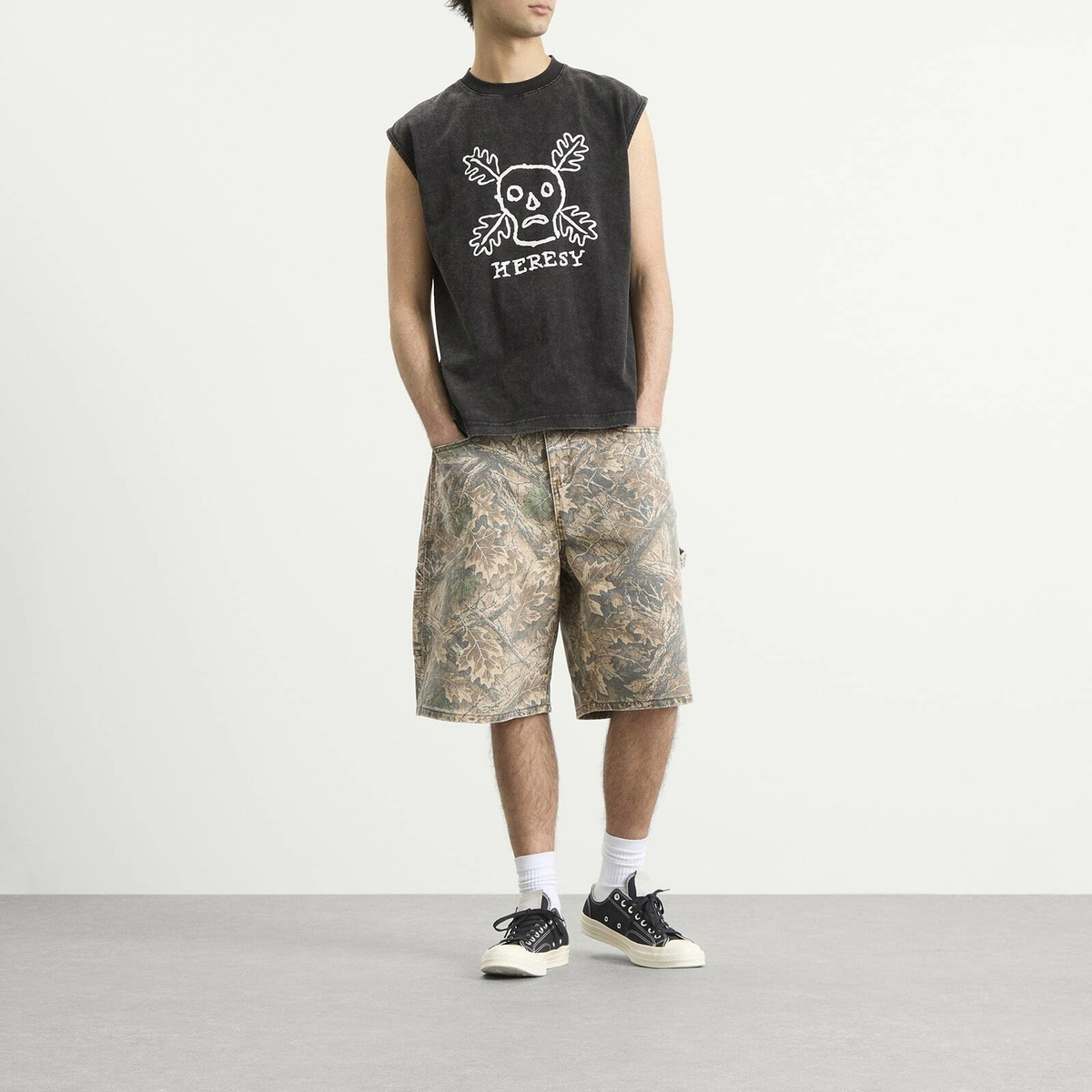 Heresy Men's Green Man Vest in Ash