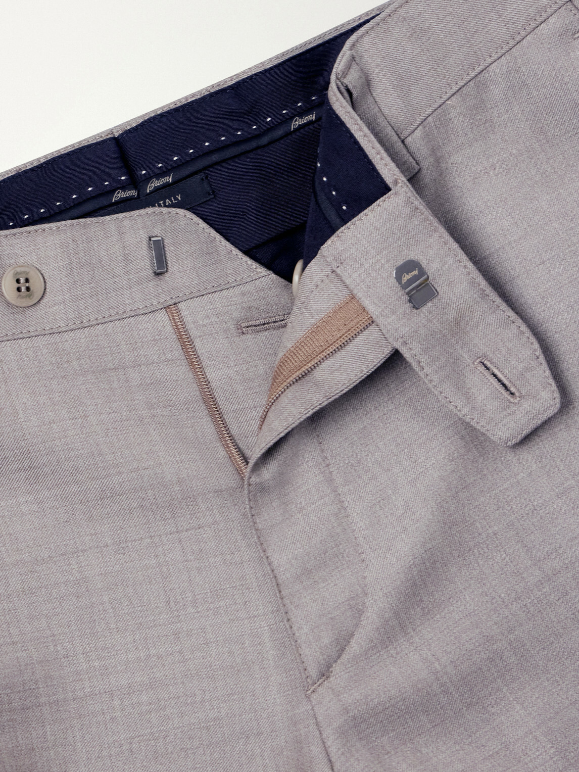Brioni - Slim-Fit Wool-Gabardine Trousers - Gray