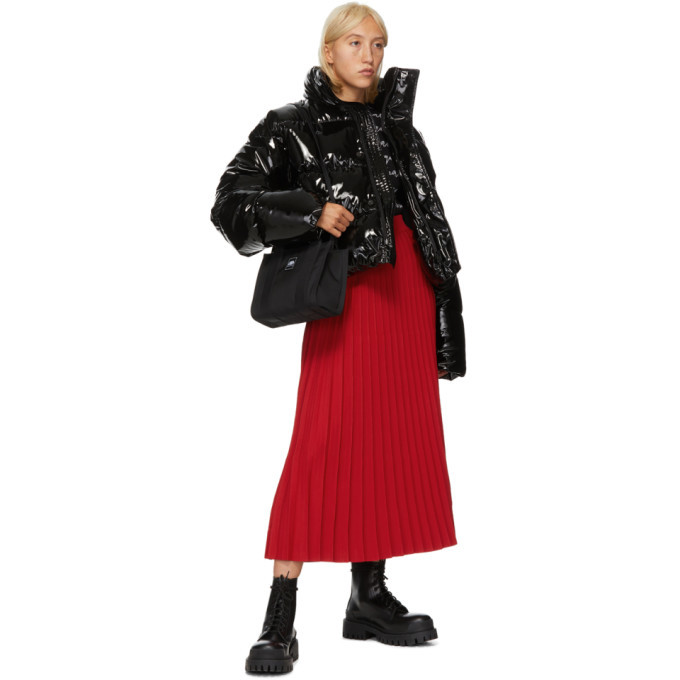 Balenciaga Black Shiny Cropped Puffer Jacket Balenciaga