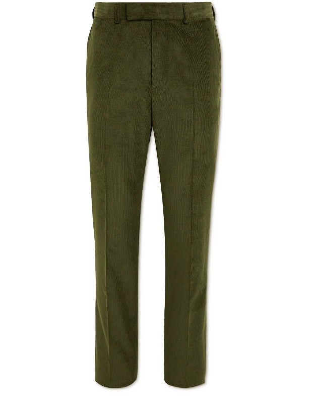 Photo: Kingsman - Eggsy Slim-Fit Cotton and Cashmere-Blend Corduroy Suit Trousers - Green