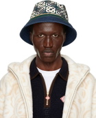 Casablanca Navy Printed Bucket Hat