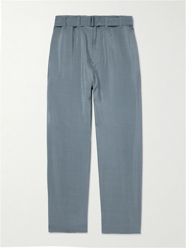 Photo: Lemaire - Wide-Leg Belted SIlk-Blend Trousers - Gray
