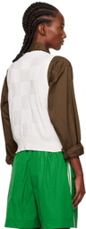 Cordera White Checkered Cotton & Cashmere Vest