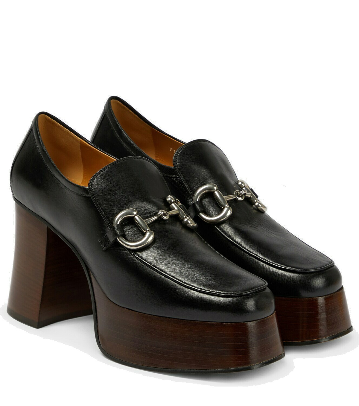 Gucci - Horsebit leather platform loafer pumps Gucci
