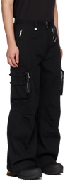 C2H4 Black Exposed Fly Cargo Pants