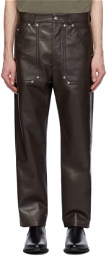 Nanushka Brown Quido Regenerated Leather Trousers