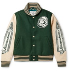 Billionaire Boys Club - Appliquéd Quilted Felt Bomber Jacket - Green