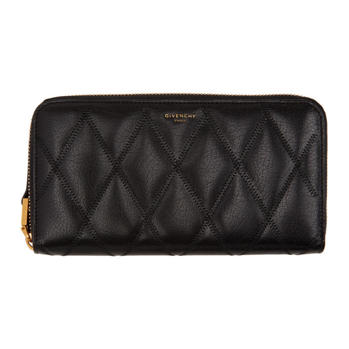 Givenchy Black Quilted Zip Wallet Givenchy