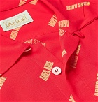 Aries - Camp-Collar Logo-Print Voile Shirt - Red