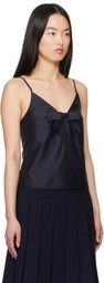 SHUSHU/TONG Navy Bow Tie Sling Top