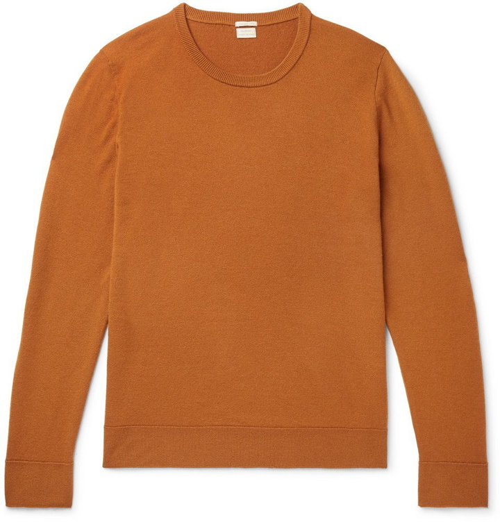 Photo: Massimo Alba - Slim-Fit Watercolour-Dyed Cashmere Sweater - Orange
