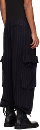 Greg Lauren Navy Wide-Leg Cargo Pants