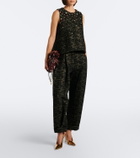 La DoubleJ Pleated bouclé Lurex® barrel-leg pants