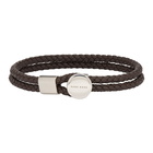 Boss Brown Bertold Double Wrap Braided Bracelet