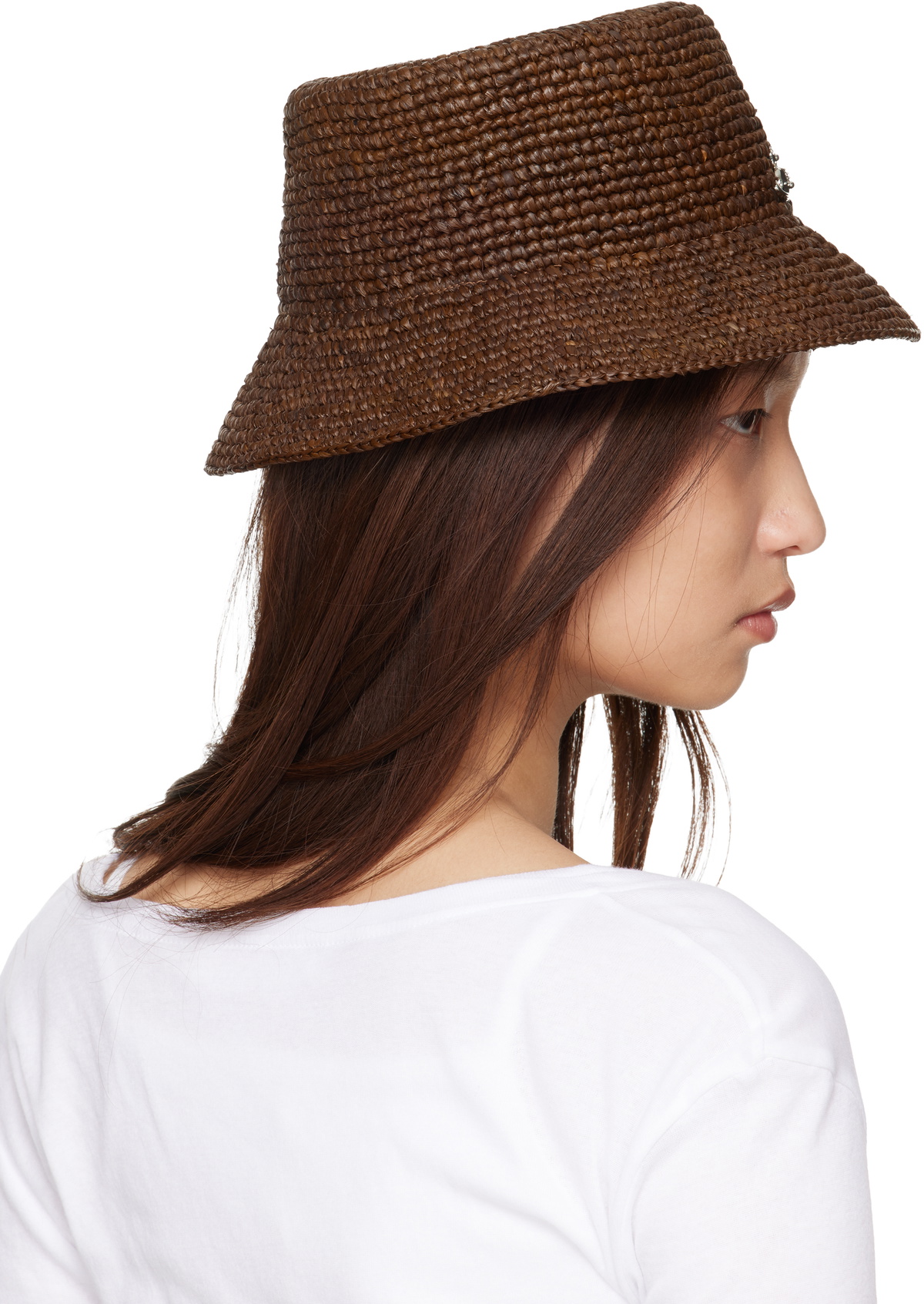 Vivienne Westwood Brown Raffia Bucket Hat