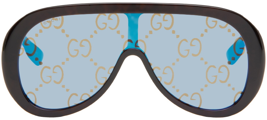 Gucci Black Shield Sunglasses Gucci display picture 2