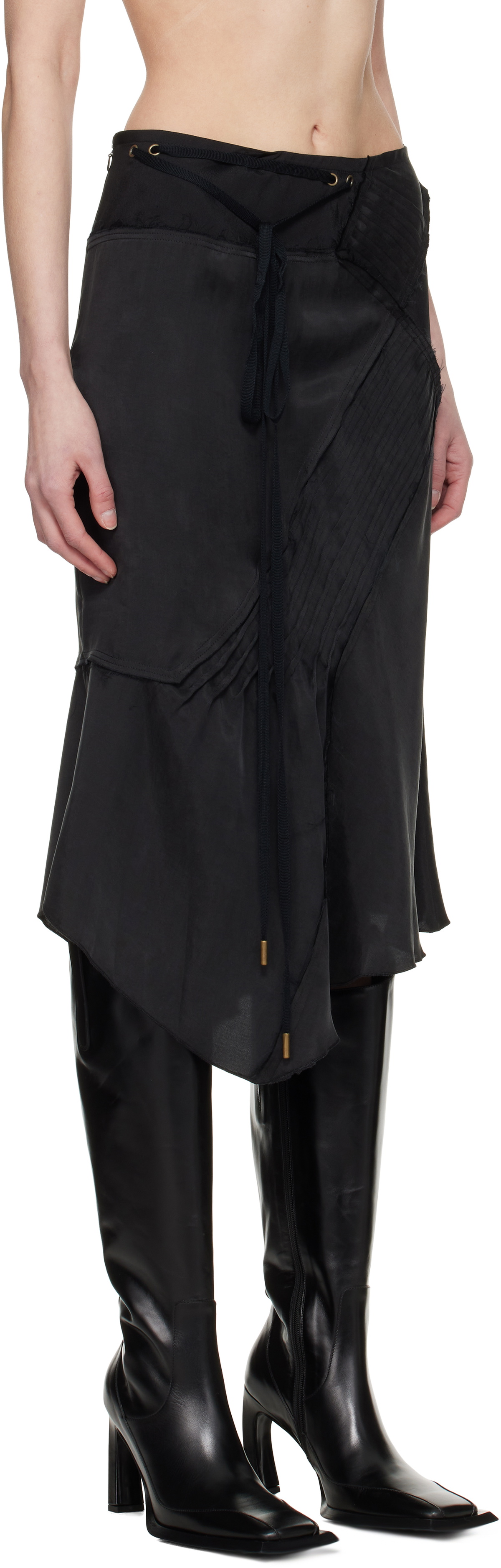 KNWLS Black Elisir Midi Skirt