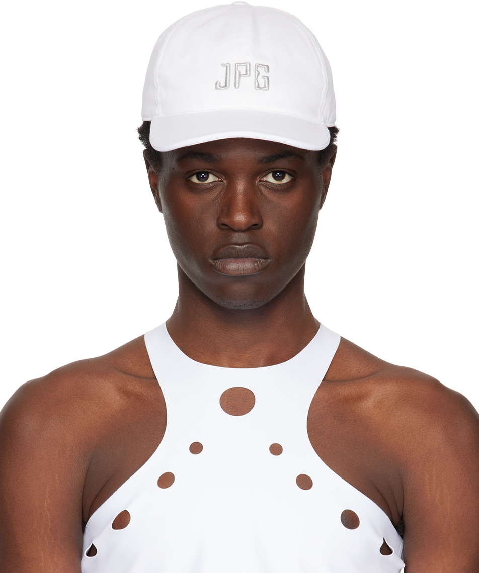 Jean Paul Gaultier White Embroidered Cap Jean Paul Gaultier