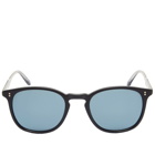Garrett Leight Men's Kinney Sunglasses in Matte Black/Semi-Flat Blue