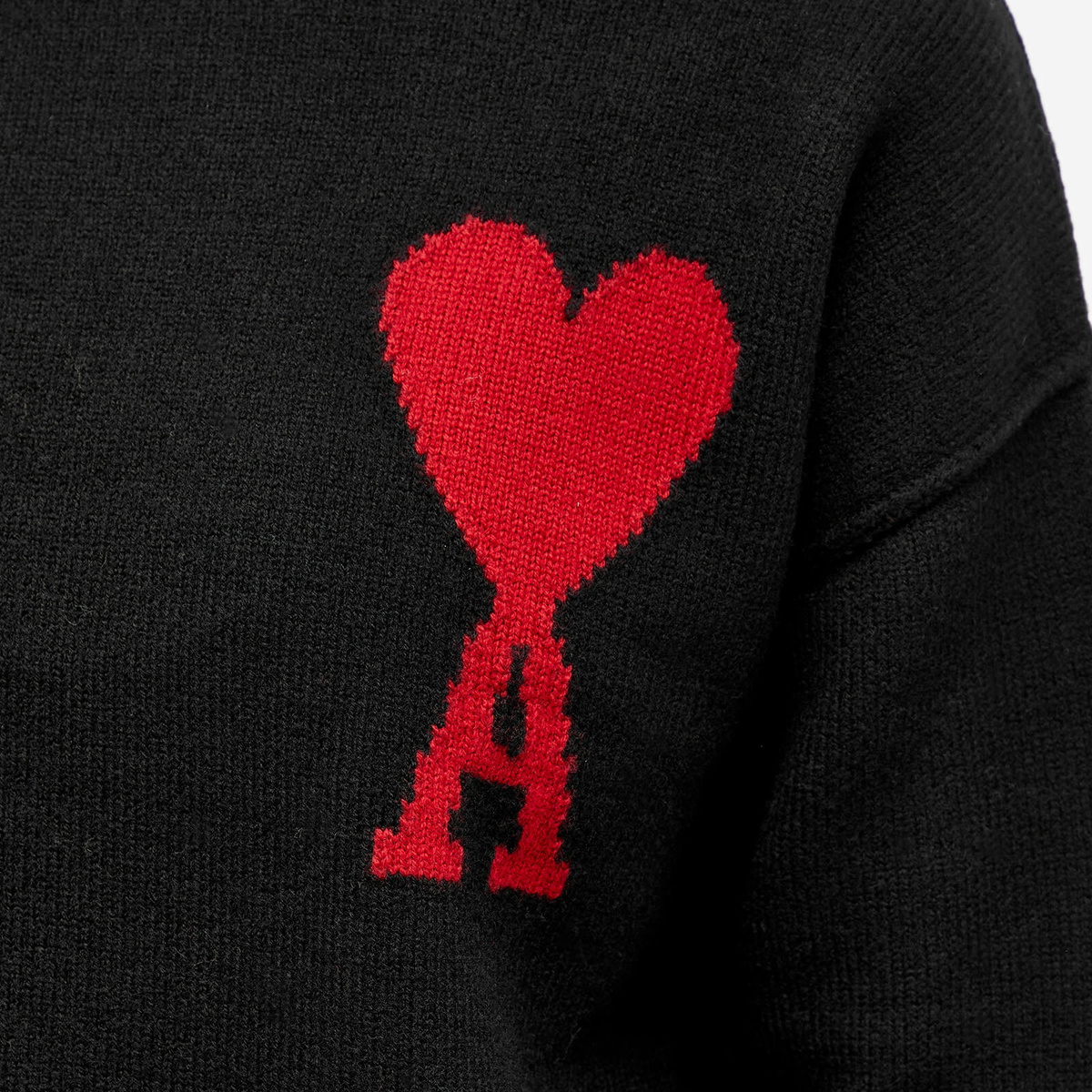 AMI Paris AMI ADC Large Funnel Knit Sweater in Black AMI