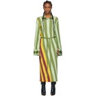 JW Anderson Multicolor Warped Stripe Print Polo Dress