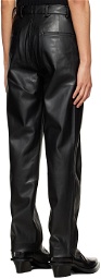 CALVINLUO Black Faux-Leather Pants