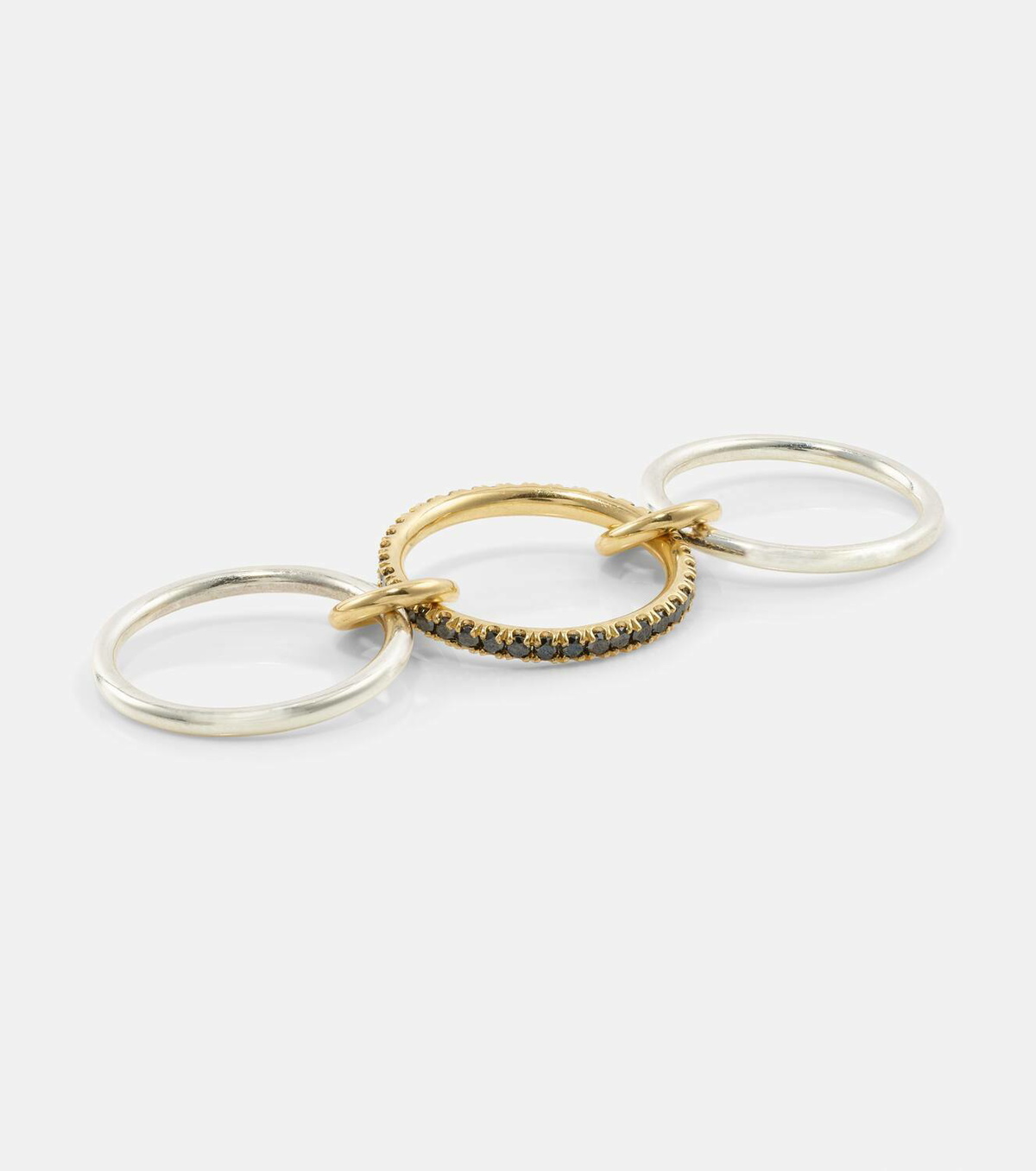 Spinelli Kilcollin Tigris 18kt gold and sterling silver ring with black diamonds