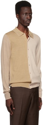 Paul Smith Beige Paneled Cardigan