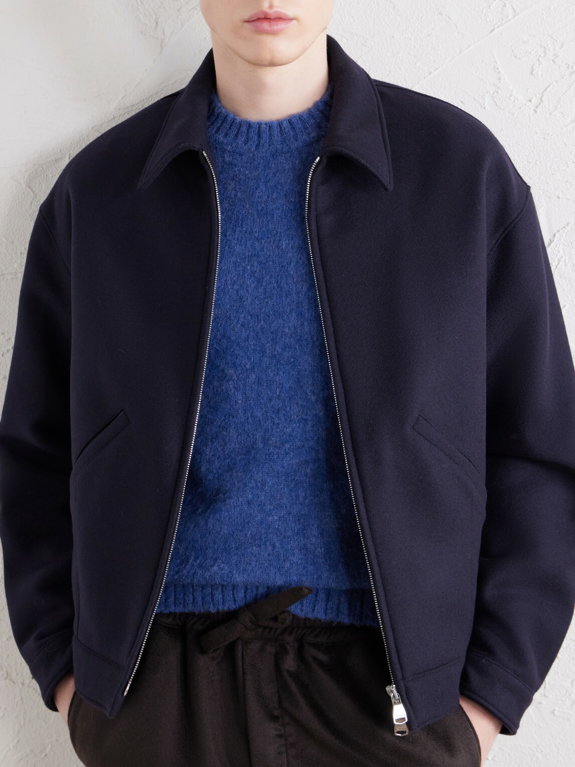 Anderson & Sheppard - Geelong Brushed-Wool Sweater - Blue