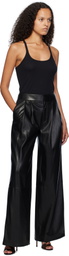 BOSS Black Pleat-Front Relaxed-Fit Faux-Leather Trousers