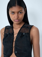 Cecilie Bahnsen Mesh Panel Crop Top