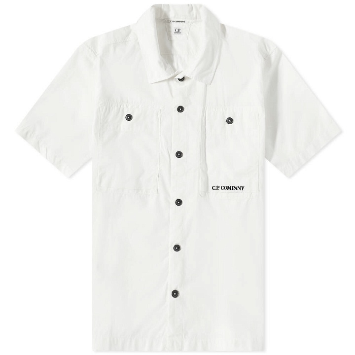Photo: C.P. Company Men's Ripstop Short Sleeve Shirt in Gauze White