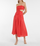 Zimmermann - Lyre strapless linen midi dress