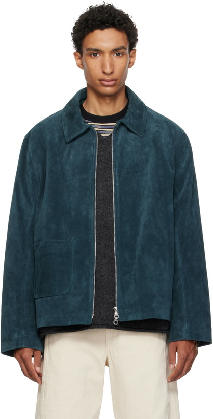 Photo: Cawley Navy Zip-Up Sandy Suede Jacket