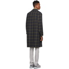 Paul Smith Navy and Yellow Check Oversized Coat