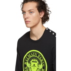 Balmain Black Medallion Logo Long Sleeve T-Shirt