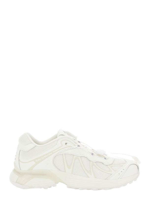 Photo: Salomon xt-whisper White Sneakers With Printed Logo On The Side And Drawstring Closure In Fabric Unisex