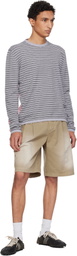 ERL Beige Pleated Chino Woven Denim Shorts