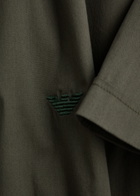 Emporio Armani Logo Cotton-blend Shirt Khaki