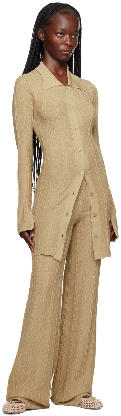 REMAIN Birger Christensen Beige Buttoned Cardigan